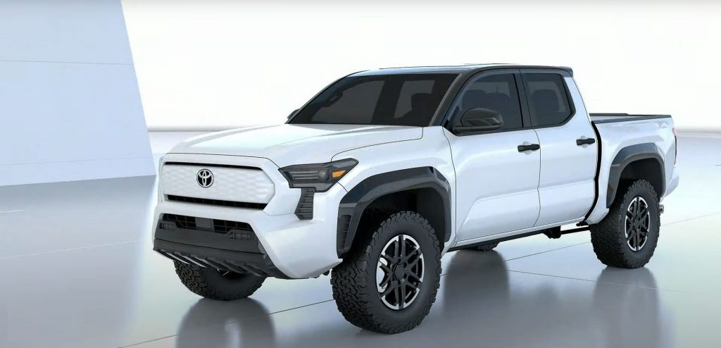 Patent photos reveal the new look of the 2024 Toyota Tacoma, appearing similar to a smaller Tundra